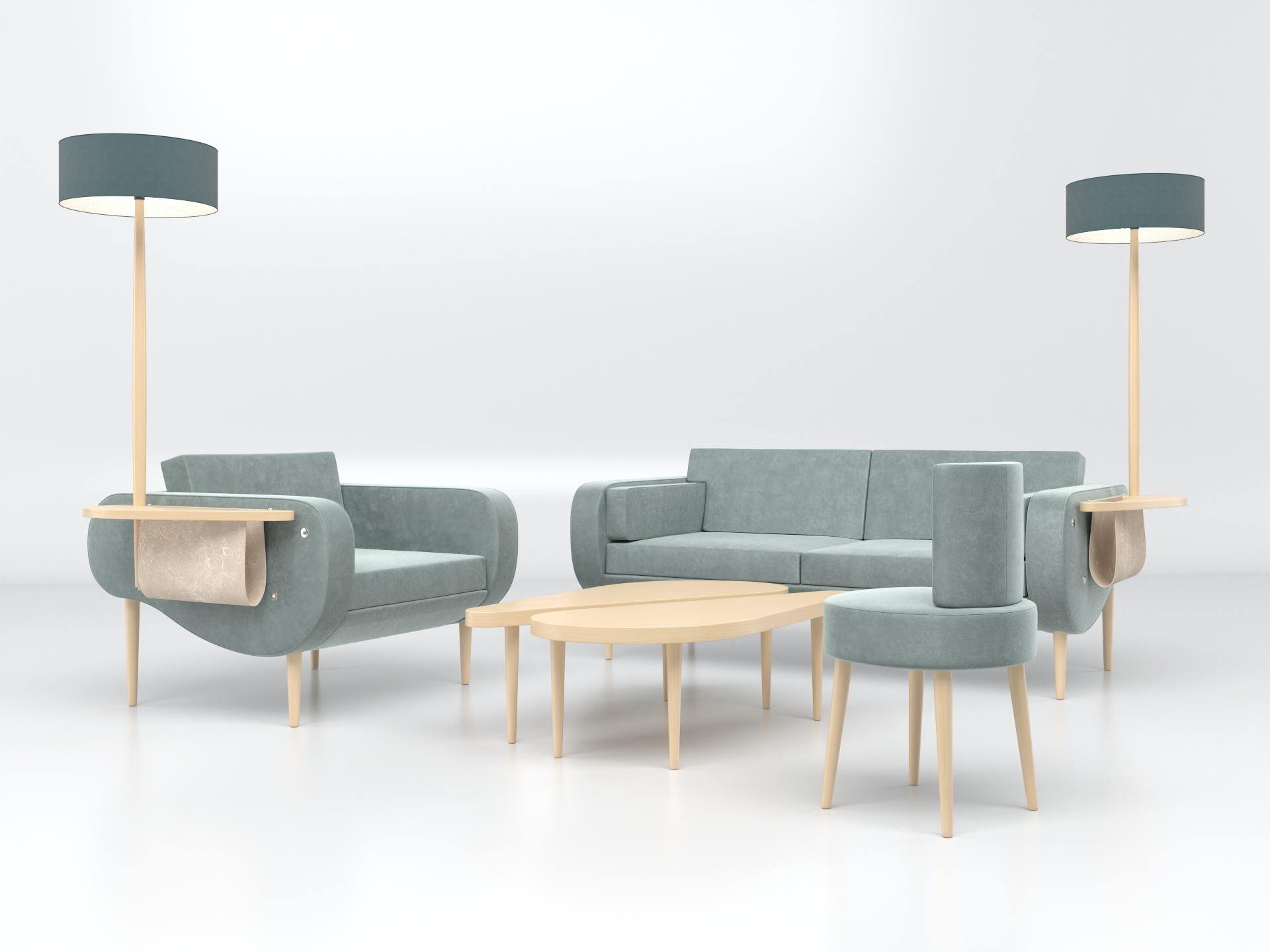 les-jumelles-scene Les illuminés Canapés Par Frédéric TABARY Designer